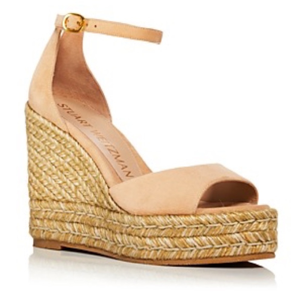 Stuart Weitzman Nudistcurve Espadrilles Wedges Tan BNIB